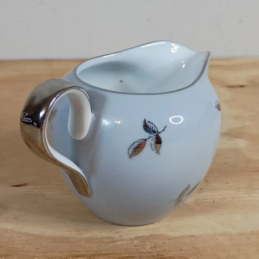 Vintage Seyei Bella Maria Fine China Creamer Pitcher 2129 Japan Platinum Trim